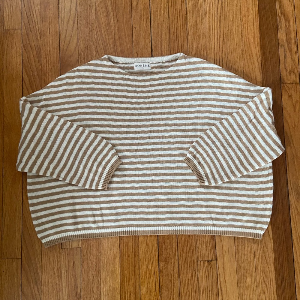 BOHEME Striped Knit Pullover